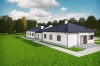 Projekt domu Ercor BL 2  L-6877 BL, parterowy, niepodpiwniczony, z garażem  -wizualizacja elewacji prawej