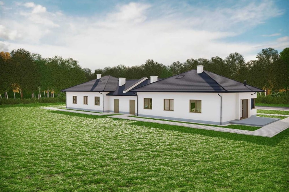 Projekt budynku DM-6877 BL - wykończenie elewacji