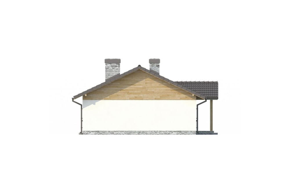 Projekt domu L-6302 - elewacja boczna