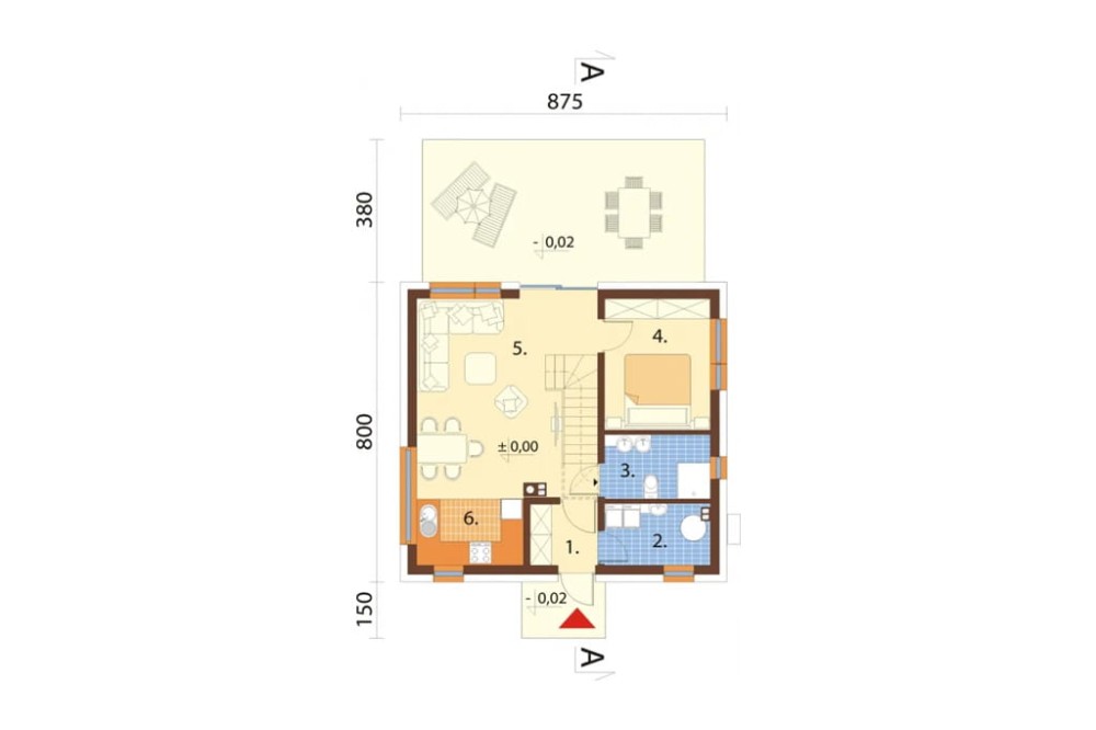 Projekt domu L-6868  - rzut parteru