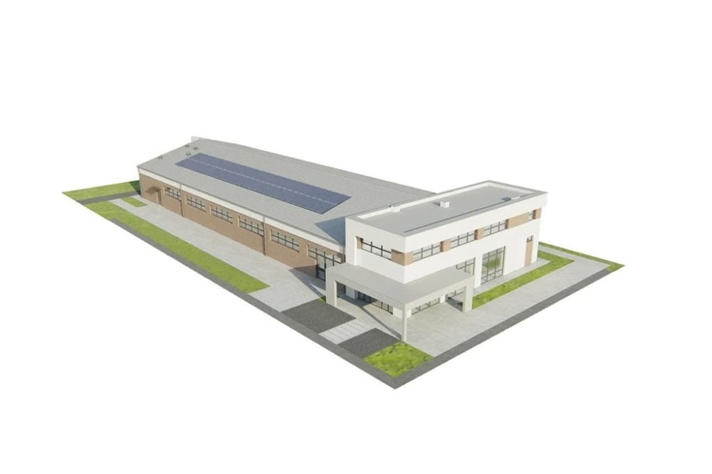 Projekt budynku handlowego LK-141, dwukondygnacyjny (parter, piętro) - model