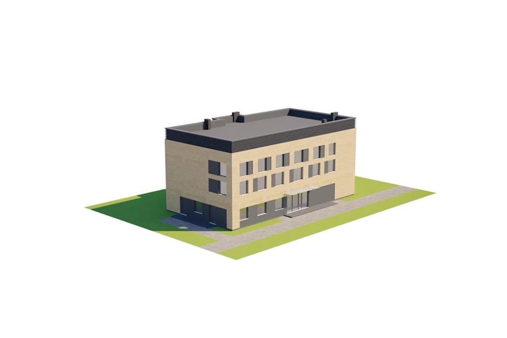 Projekt centrum sportu K-137, dwukondygnacyjny (parter i piętro), bez garażu i piwnicy - model