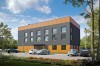 Projekt centrum sportu LK-137, dwukondygnacyjny (parter i piętro), bez garażu i piwnicy-kolorystyka wersja 4