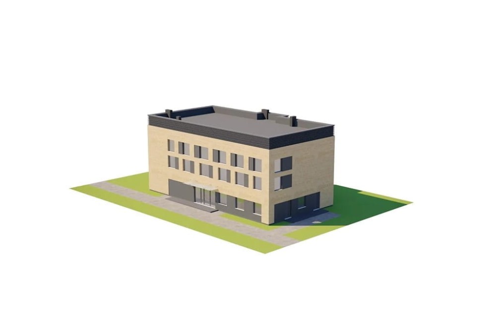 Projekt centrum sportu LK-137, dwukondygnacyjny (parter i piętro), bez garażu i piwnicy- model