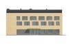 Projekt centrum sportu LK-137, dwukondygnacyjny (parter i piętro), bez garażu i piwnicy - elewacja frontowa