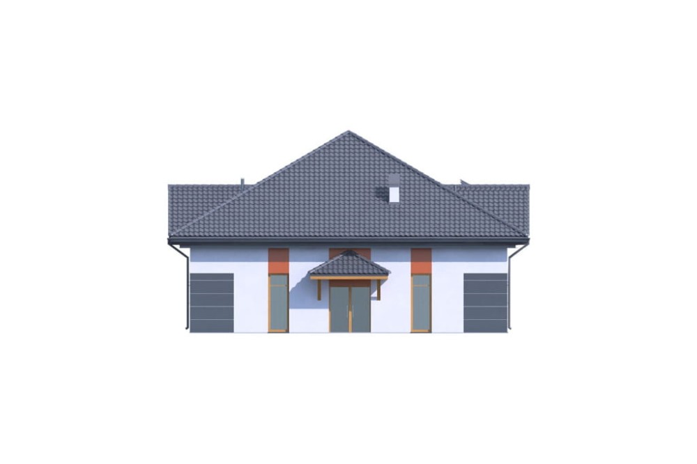 Projekt budynku K-88 - elewacja frontowa