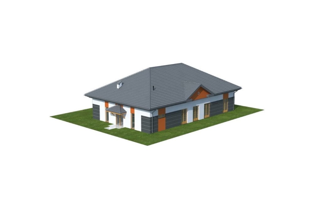 Projekt basenu LK-88, parterowy, bez podpiwniczenia, bez garażu - model