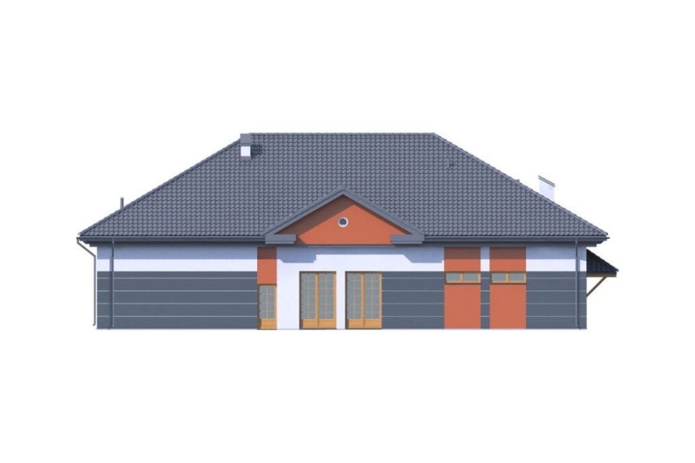 Projekt basenu LK-88, parterowy, bez podpiwniczenia, bez garażu - elewacja lewa