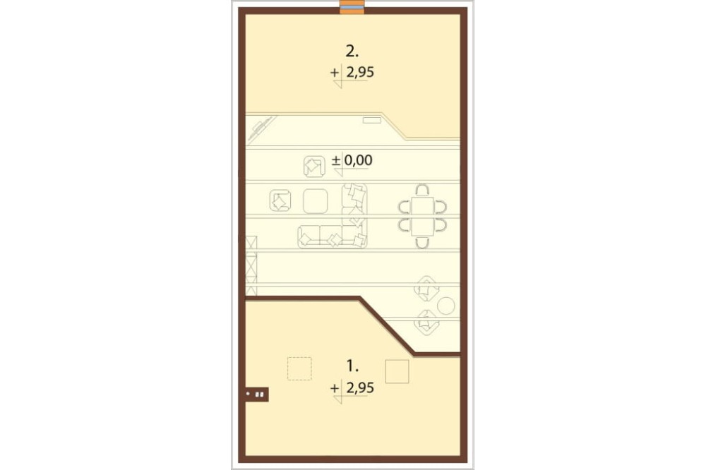 Projekt domu Tingo 2 L-6840, parterowy, bez garażu, bez podpiwniczenia - rzut poddasza