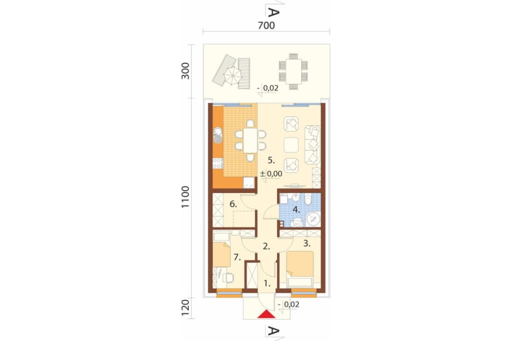 Projekt domu L-6842 - rzut parteru