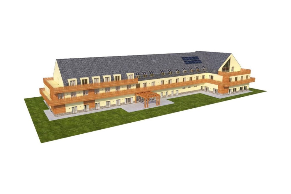 Projekt hotelu K-97, dwukondygnacyjny ze strychem nieużytkowym, niepodpiwniczony - model