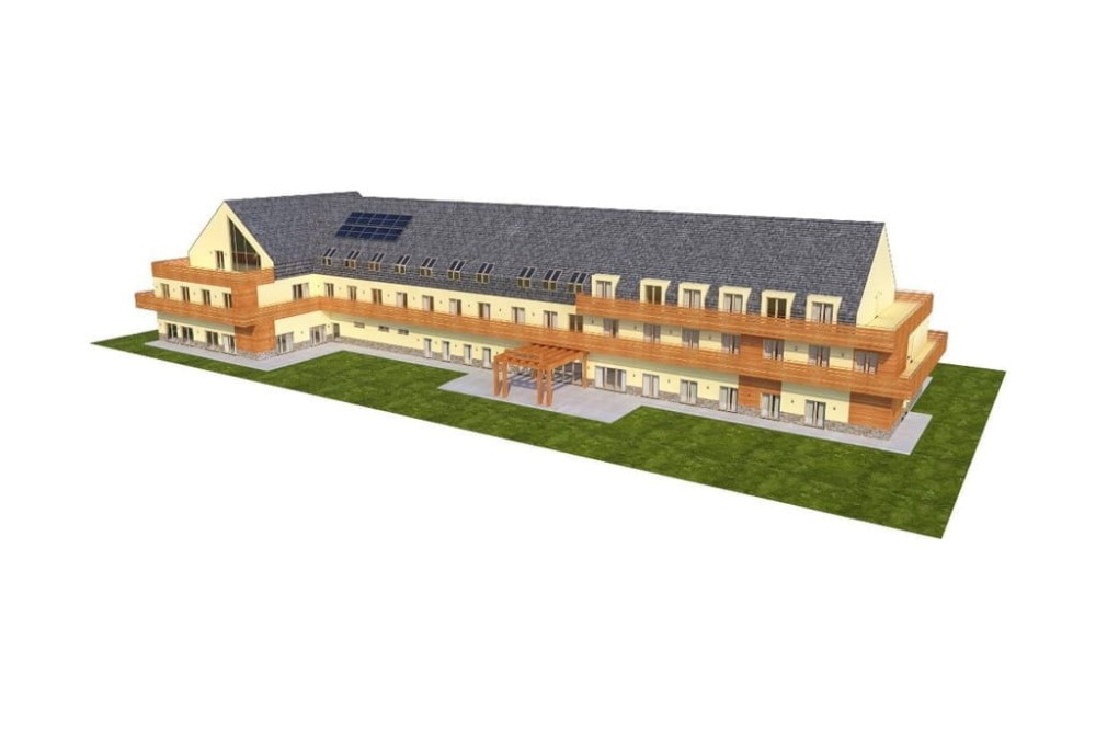 Projekt hotelu LK-97, dwukondygnacyjny ze strychem nieużytkowym, niepodpiwniczony - model