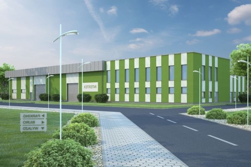 Projekt budynku biurowo - warsztatowo - magazynowego LK-91, piętrowy, niepodpiwniczony - kolorystyka wersja 2