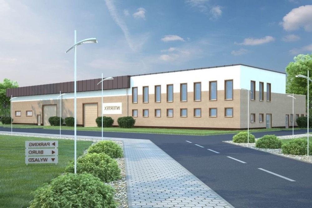Projekt budynku biurowo - warsztatowo - magazynowego LK-91, piętrowy, niepodpiwniczony - kolorystyka wersja 3