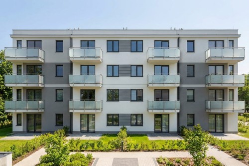 Projekt budynku wielorodzinnego L-6891, piętrowy, bez podpiwniczenia, bez garażu - wizualizacja elewacji ogrodowej