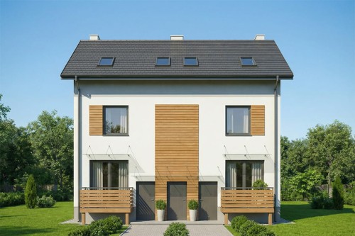 Projekt budynku DM-6894 - wykończenie elewacji