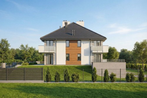 Projekt budynku K-165B - wykończenie elewacji