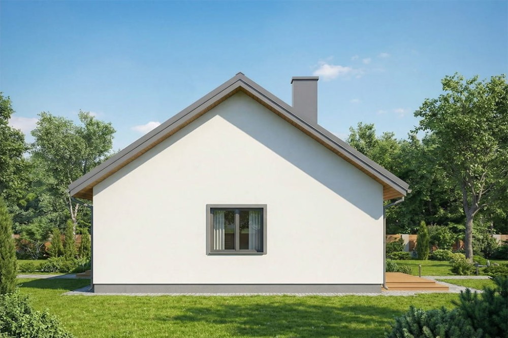 Projekt domu Siódmaczek 2 S L-6678 S, parterowy bez podpiwniczenia, z garażem jednostanowiskowym - wizualizacja elewacji