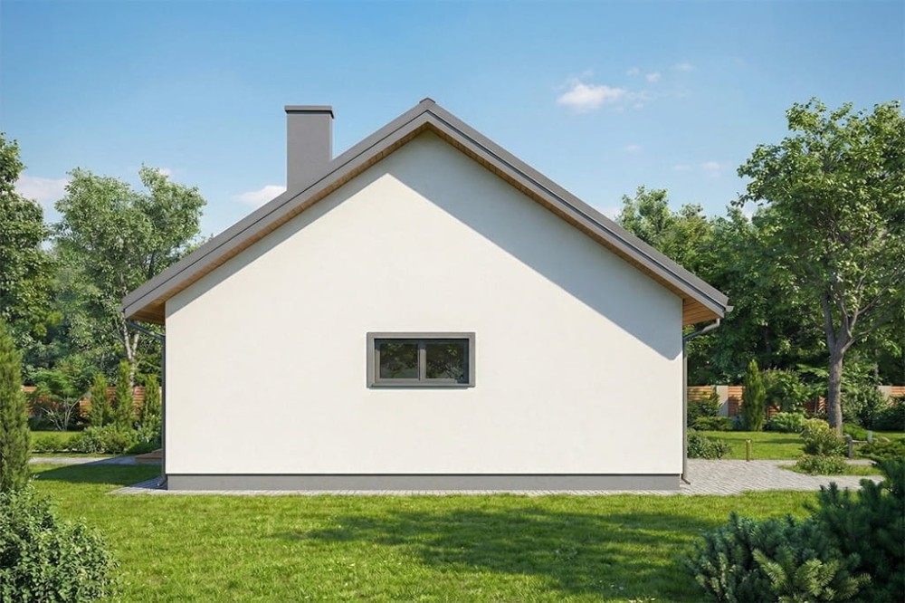 Projekt domu Siódmaczek 2 S L-6678 S, parterowy bez podpiwniczenia, z garażem jednostanowiskowym - wizualizacja elewacji