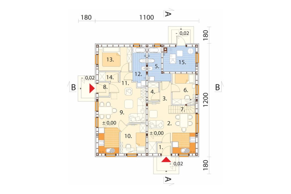Projekt domu L-6917 - rzut parteru