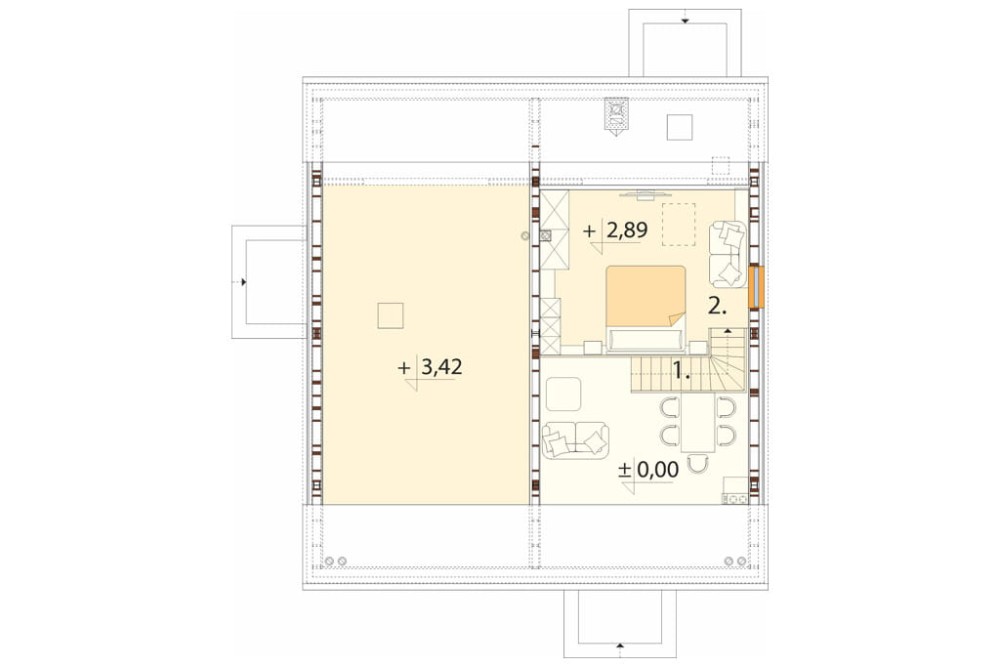 Projekt domu L-6917 - rzut poddasza