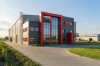 Projekt budynku magazynowo - produkcyjno - biurowego LK-146, Hala magazynowa jednokondygnacyjna, część biurowa trzykondygnacyjna. Budynek niepodpiwniczon - wizualizacja elewacji frontowej