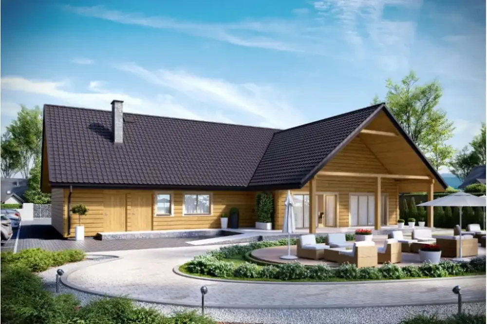 Projekt budynku K-01C - wykończenie elewacji