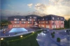 Projekt hotelu K-54, czterokondygnacyjny, niepodpiwniczony, bez garażu - kolorystyka wersja 1