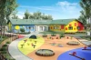 Projekt przedszkola K-82, parterowy, niepodpiwniczony, bez garażu - kolorystyka wersja 1