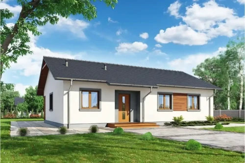 Projekt domu Celozja 1 DM-6616, parterowy, niepodpiwniczony, bez garażu - wizualizacja elewacji