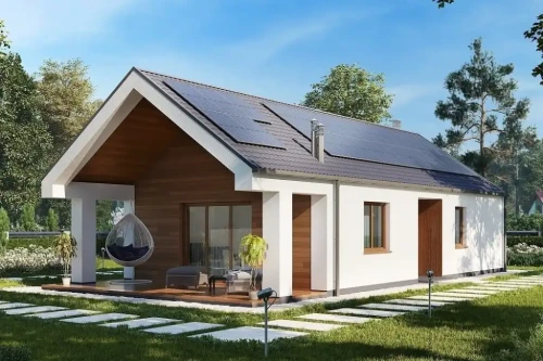 Projekt domu Miseno DM-6762, parterowy, niepodpiwniczony, bez garażu - wizualizacja elewacji