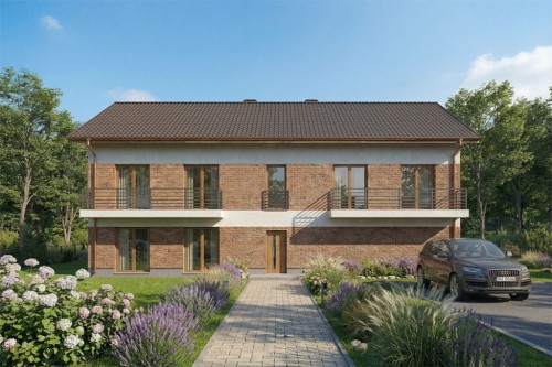 Projekt domu Reliani tech. DM-6824 tech., parterowy z poddaszem mieszkalnym, bez podpiwniczenia  - wizualizacja elewacji ogrodowej