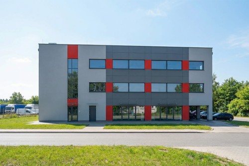 Projekt budynku usługowo-biurowego K-131 B, 3 kondygnacyjny, niepodpiwniczony  - wizualizacja elewacji ogrodowej