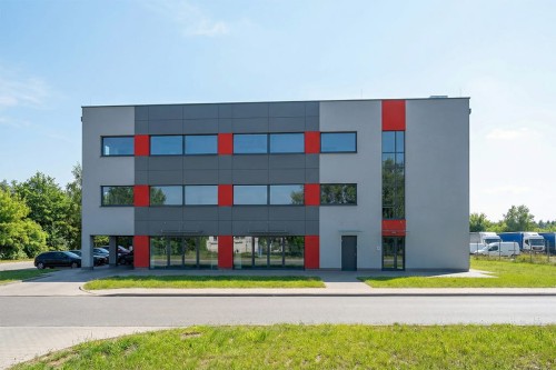 Projekt budynku usługowo-biurowego LK-131 B, 3 kondygnacyjny, niepodpiwniczony  - wizualizacja elewacji ogrodowej