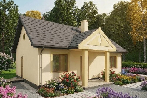 Projekt domu Olonia 2 L-6871, parterowy, niepodpiwniczony, bez garażu - wizualizacja elewacji