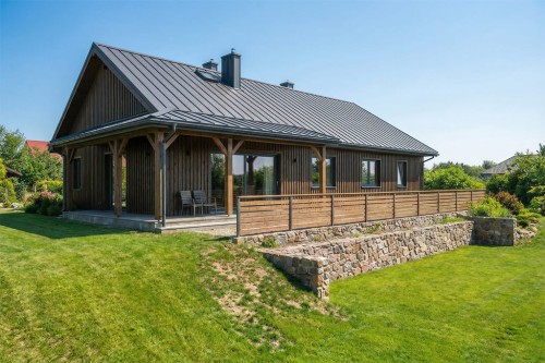 Projekt domu Arveni DM-6899, parterowy, podpiwniczony, bez garażu - wizualizacja elewacji