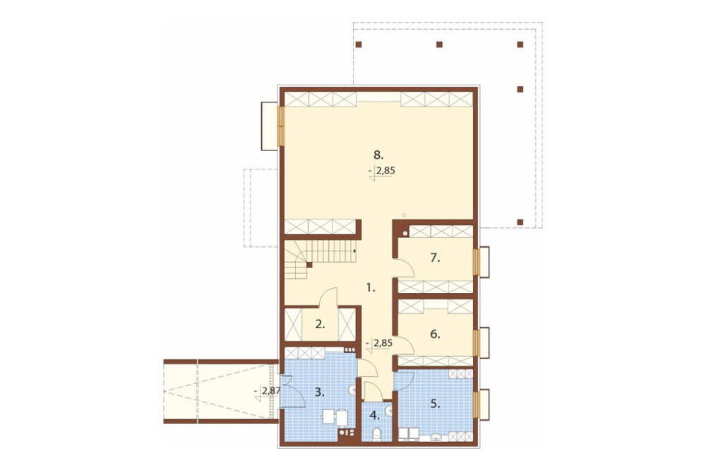 Projekt domu Arveni 2 L-6899, parterowy, podpiwniczony, bez garażu - rzut piwnicy