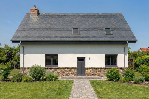 Projekt domu Olicana 2 L-6819, dom parterowy z poddaszem, bez garażu i bez podpiwniczenia – wizualizacja elewacji