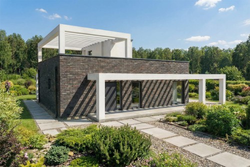 Projekt domu Atra DM-6875, parterowy, bez podpiwniczenia – wizualizacja elewacji