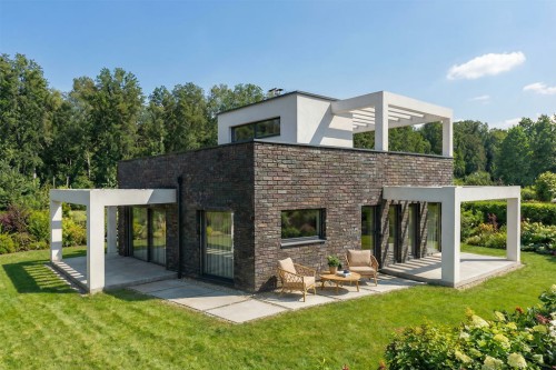 Projekt domu Atra DM-6875, parterowy, bez podpiwniczenia – wizualizacja elewacji