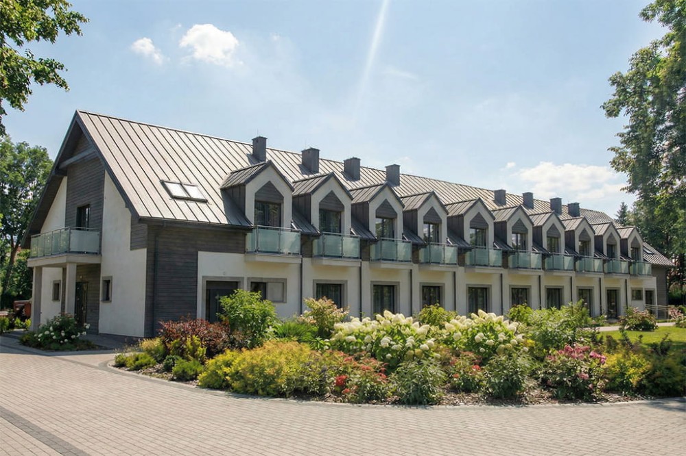 Projekt domu opieki dla osób starszych LK-143, budynek dwukondygnacyjny, bez podpiwniczenia – wizualizacja elewacji