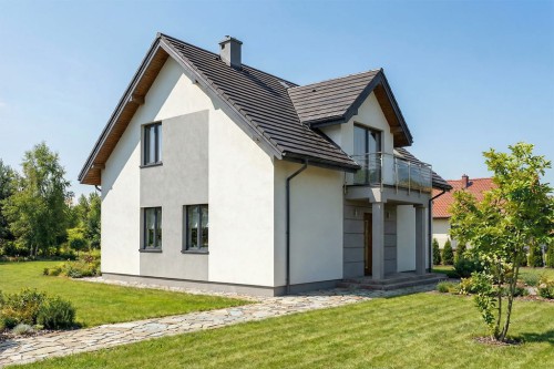 Projekt domu Borówkowice S 2 L-6539 S, parterowy z użytkowym poddaszem, niepodpiwniczony - wizualizacja elewacji