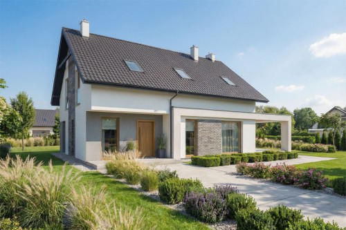 Projekt domu DM-6872  - wykończenie elewacji