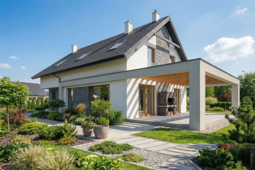 Projekt domu DM-6872  - wykończenie elewacji