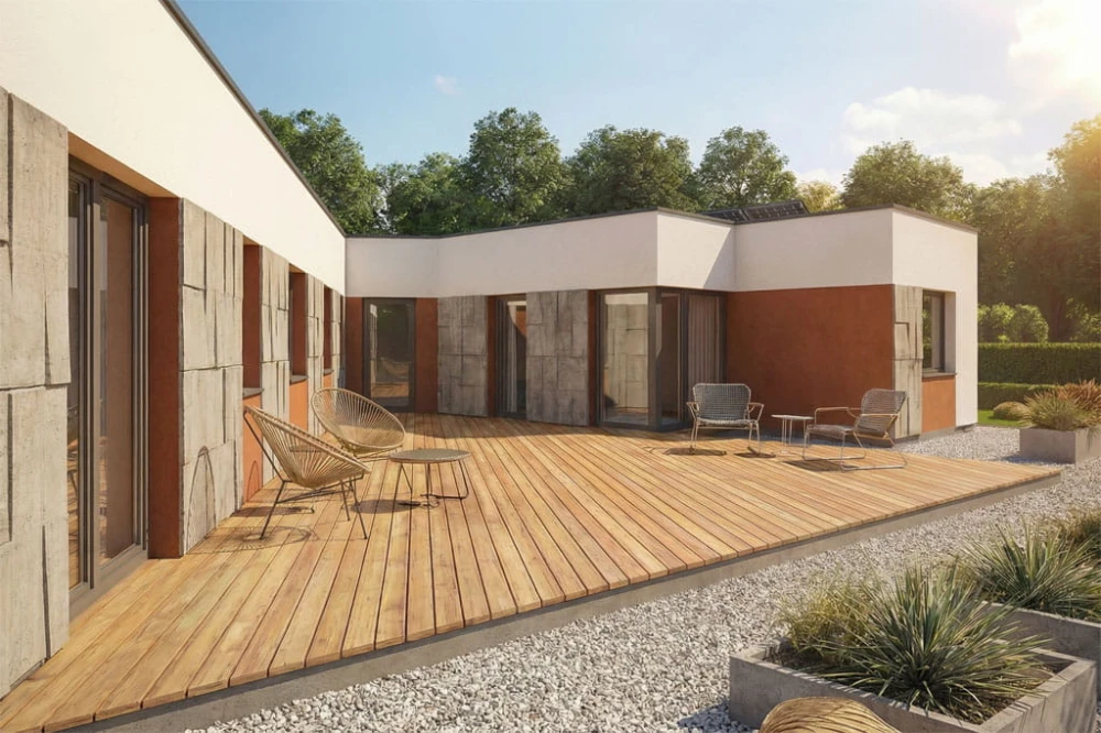 Projekt budynku L-6882 - wykończenie elewacji