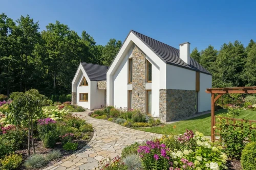 Projekt domu Salone 2 tech. L-6852 tech., parterowy z poddaszem użytkowym, bez podpiwniczenia, bez garażu - wizualizacja elewacji frontowej ujęcie 2