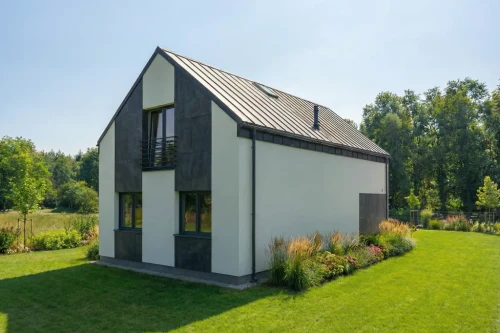 Projekt domu Rista 2 L-6854, parterowy z poddaszem użytkowym, bez podpiwniczenia, bez garażu - wizualizacja elewacji ogrodowej