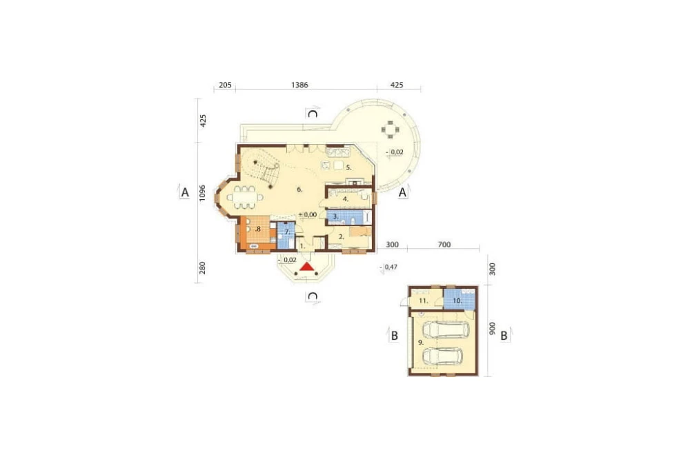 Projekt domu Kosacice 2 L-6587, dom parterowy z poddaszem mieszkalnym, niepodpiwniczony - rzut parteru