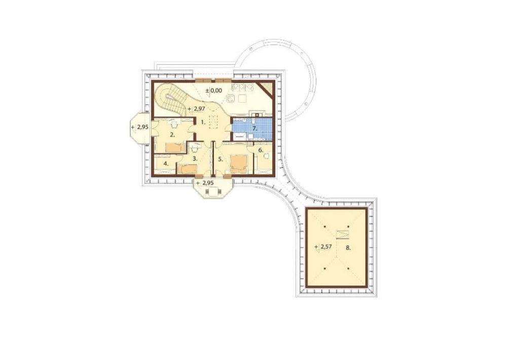 Projekt domu Kosacice 2 L-6587, dom parterowy z poddaszem mieszkalnym, niepodpiwniczony - rzut poddasza