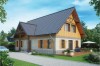 Projekt domu Orzesznik 2 tech. L-6607 tech.,  dom parterowy z poddaszem użytkowym,  niepodpiwniczony - kolorystyka wersja 3